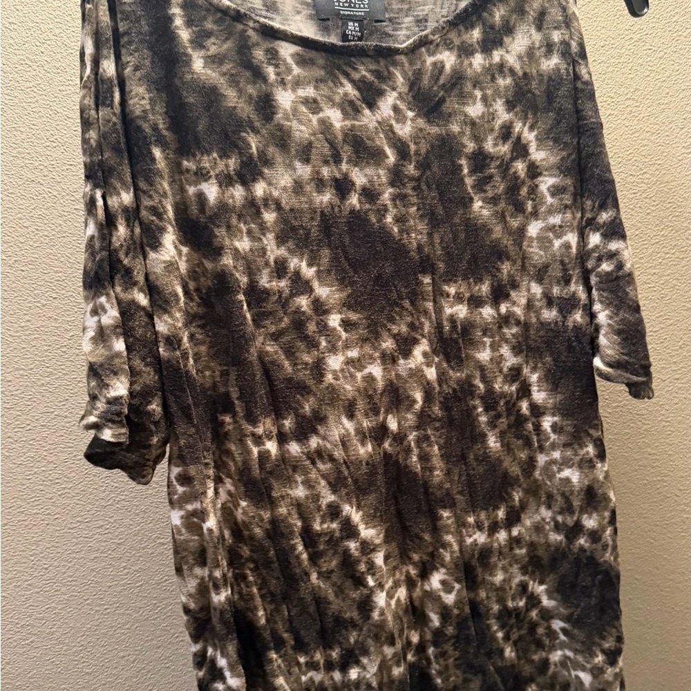 Jones New York Brown Tie-Dye Top